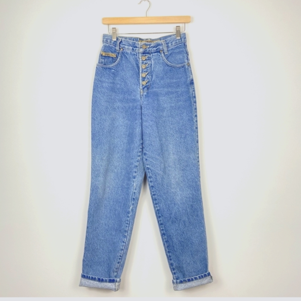 Vintage Sasson Light-Wash Button Fly Jeans